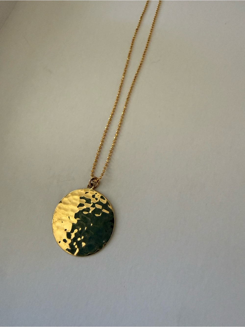 Jennifer Meyer Jewelry Gold Hammered Disc Pendant Necklace - Women Jewelry